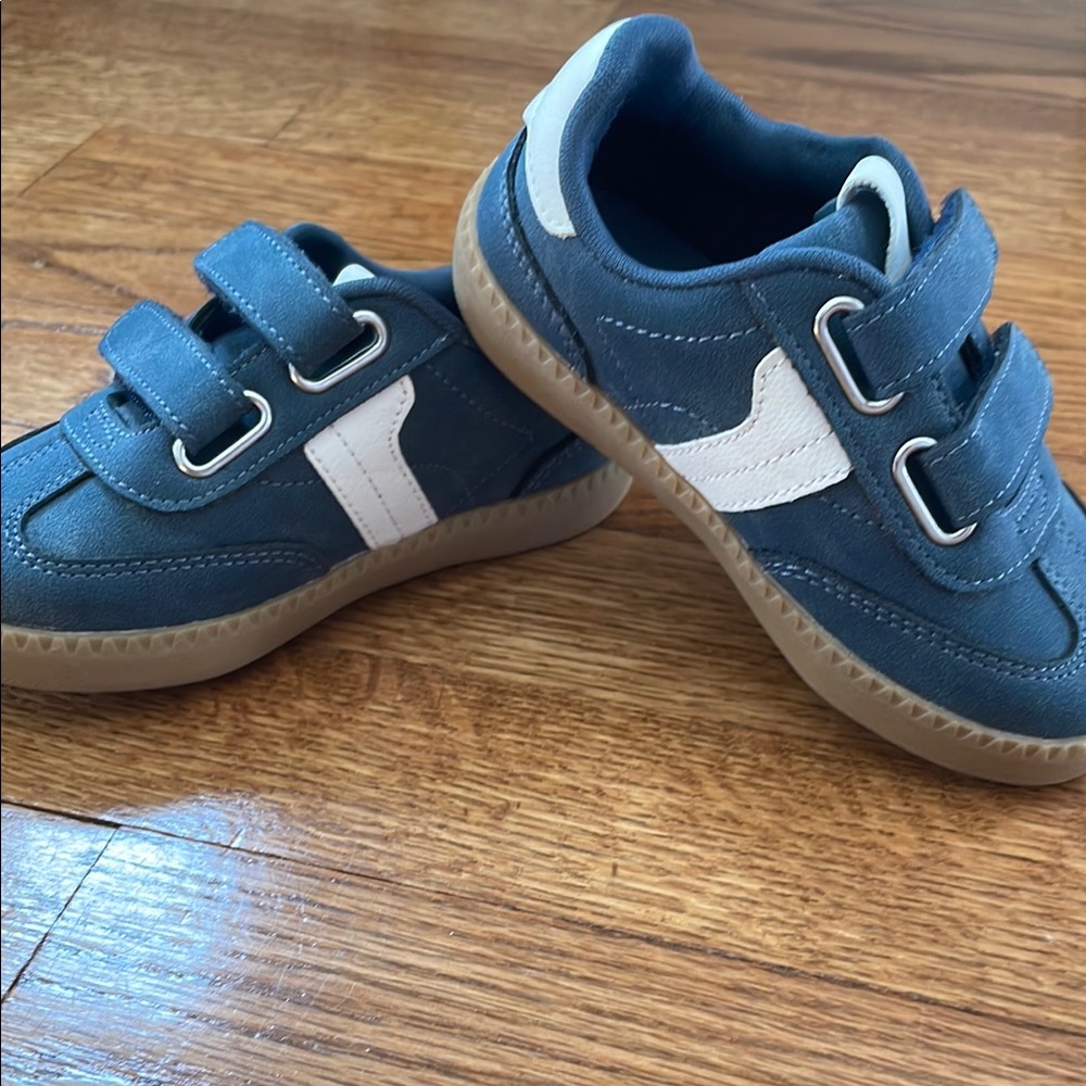 Wonder Nation Blue and White Sneakers with Velcro Straps